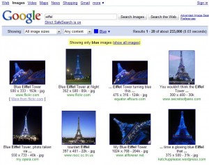 Google: search only blue images