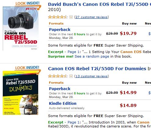 Canon EOS user guides (AMAZON)