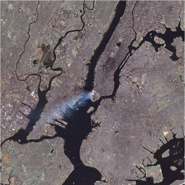 New York City from space on 9/11