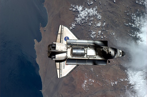 Discovery shuttle from the ISS